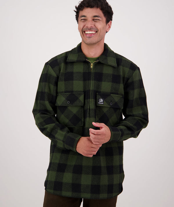 Men's Ranger Wool Bushshirt with Zip-up Front