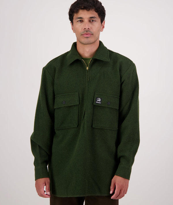 Men's Ranger Wool Bushshirt with Zip-up Front