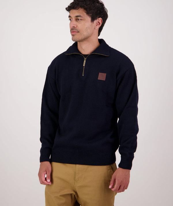 Men's Mariner Wool Zip Neck Jumper